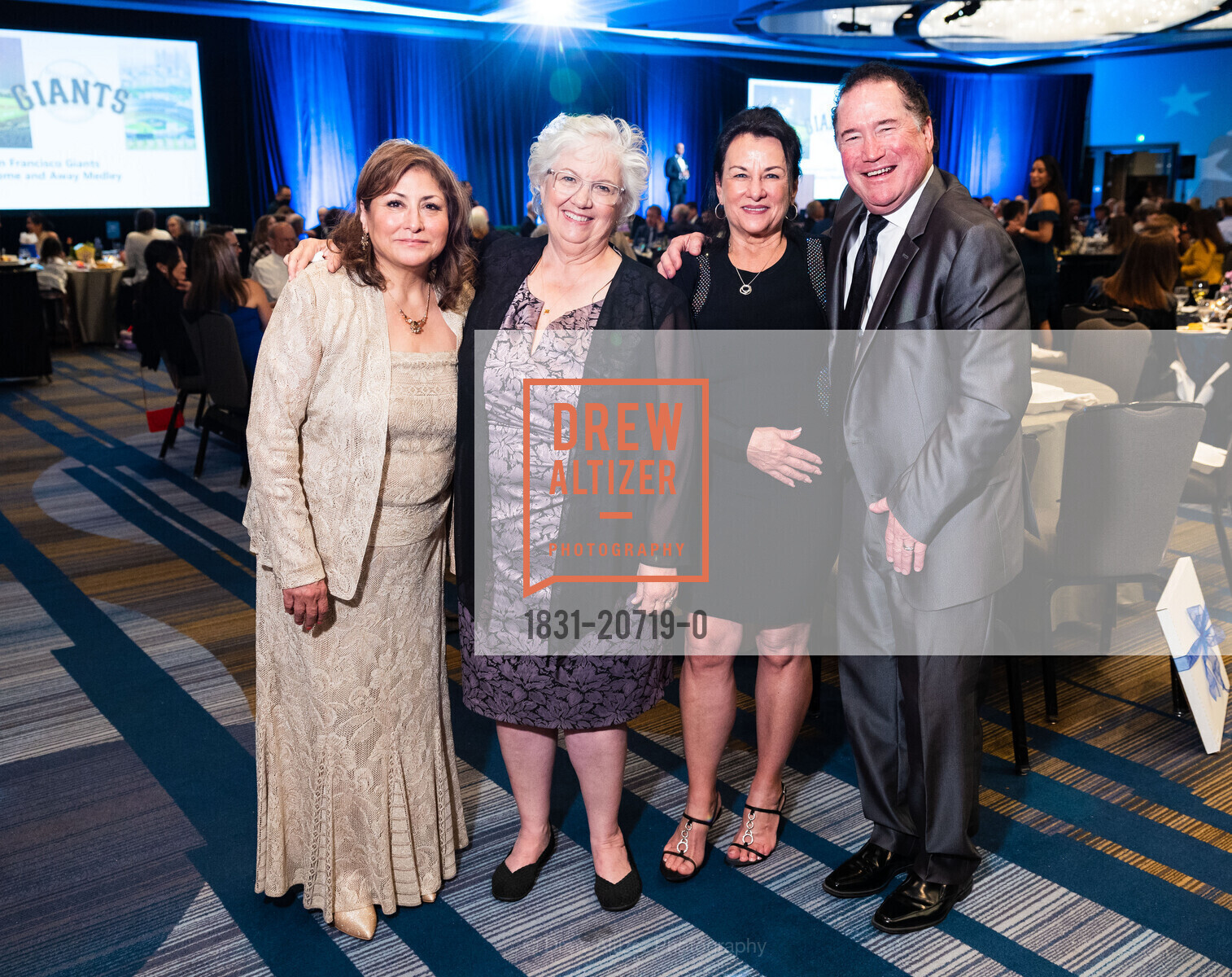 Joan Trabucco, Katherine Holiday, DeAnn Simpson Sechser, John Sechser, Make-A-Wish Annual Gala, Hyatt Regency San Francisco. 5 Embarcadero Ctr, Photo #1831-20719-0 Joan Trabucco, Katherine Holiday, DeAnn Simpson Sechser, John Sechser, Photo #1831-20719-0