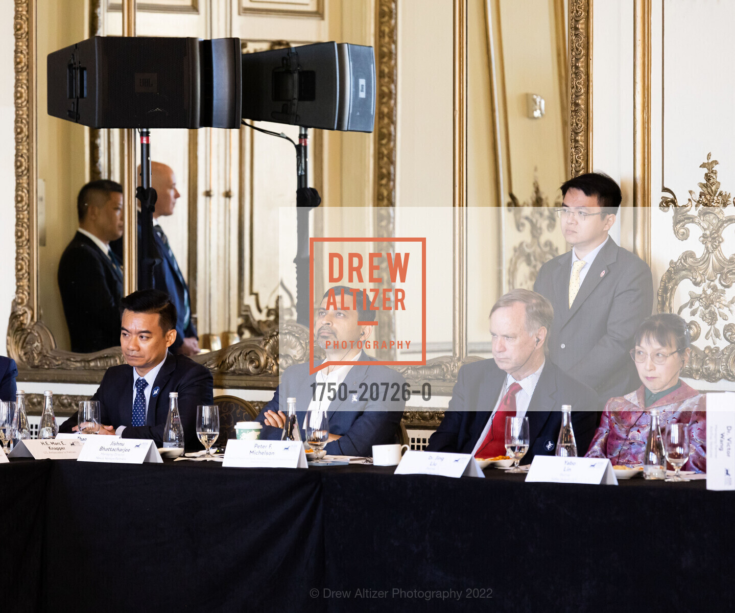 Jishnu Bhattacharjee, Peter Michaelson, Jing Liu, Asia Society Northern California hosts Vietnamese Prime Minister Pham Minh Chinh, The Fairmont, May 17th, 2022, Photo #1750-20726-0 Jishnu Bhattacharjee, Peter Michaelson, Jing Liu, Photo #1750-20726-0