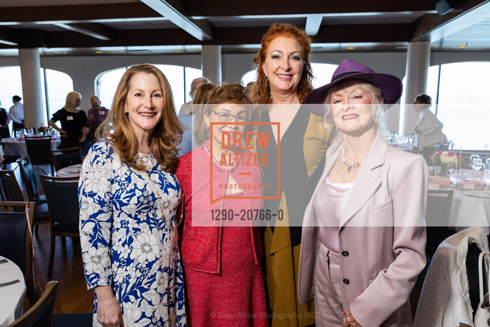 Ave Seltsam, Linda Rose Victoire Byers, Patricia Roberts, Andi Valo-Espina, SF Ballet Auxiliary 60th Anniversary Luncheon, St. Francis Yacht Club. 99 Yacht Rd, June 9th, 2022, Photo #1290-20766-0 Ave Seltsam, Linda Rose Victoire Byers, Patricia Roberts, Andi Valo-Espina, Photo #1290-20766-0