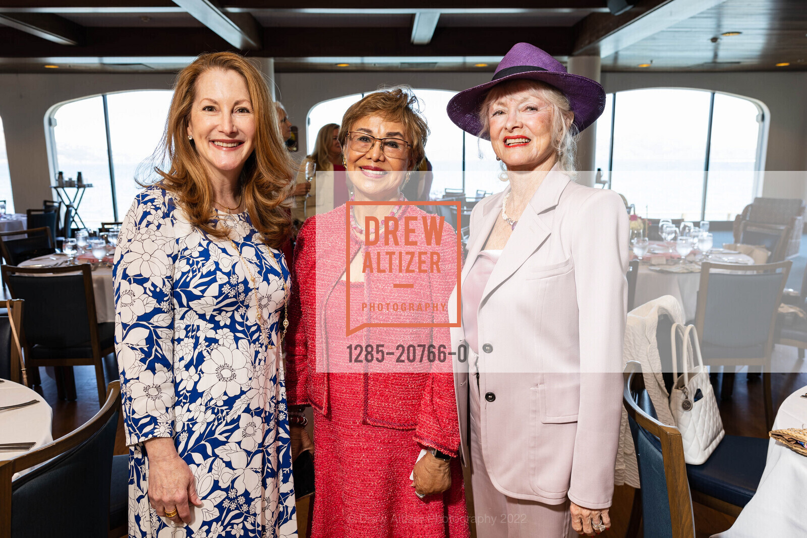 Ave Seltsam, Linda Rose Victoire Byers, Andi Valo-Espina, SF Ballet Auxiliary 60th Anniversary Luncheon, St. Francis Yacht Club. 99 Yacht Rd, June 9th, 2022, Photo #1285-20766-0 Ave Seltsam, Linda Rose Victoire Byers, Andi Valo-Espina, Photo #1285-20766-0