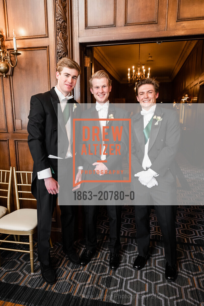 Carson Levit, Samuel Crawford, Mason Amann, 2022 Debutante Ball, Westin St Francis, June 18th, 2022, Photo #1863-20780-0 Carson Levit, Samuel Crawford, Mason Amann, Photo #1863-20780-0