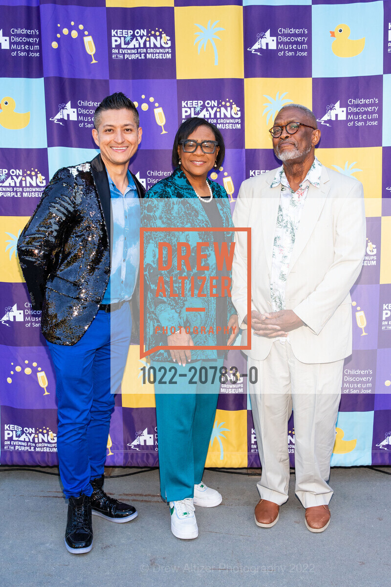 Joey Sanchez, Cynt Marshall, Kenneth Marshall, Keep on Playing: An Evening for Adults at San Jose Children's Discovery Museum, San Jose Children's Discovery Museum, June 18th, 2022, Photo #1022-20783-0 Joey Sanchez, Cynt Marshall, Kenneth Marshall, Photo #1022-20783-0