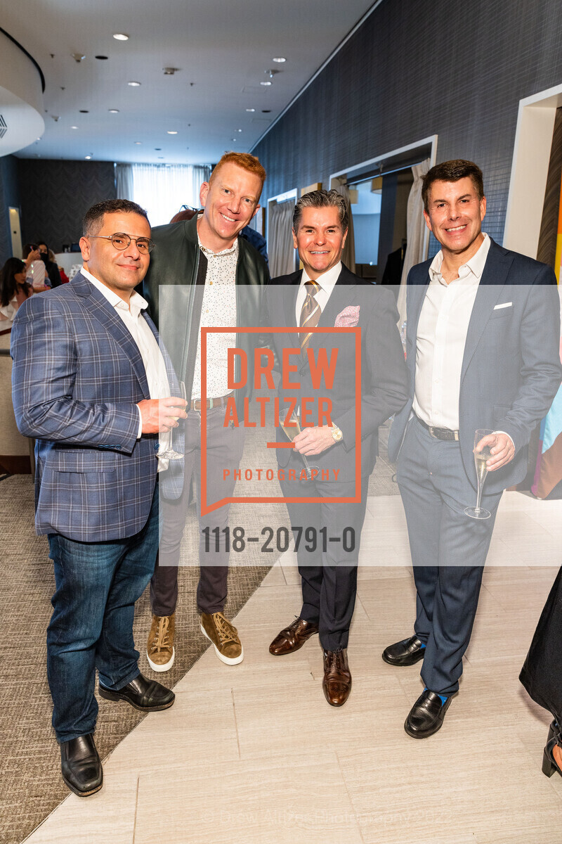 Sayan Gomel, Tim Beach, Chris Meza, John Maull, The Battery x Neiman Marcus Pride 2022, Neiman Marcus, The Rotunda, June 30th, 2022, Photo #1118-20791-0 Sayan Gomel, Tim Beach, Chris Meza, John Maull, Photo #1118-20791-0
