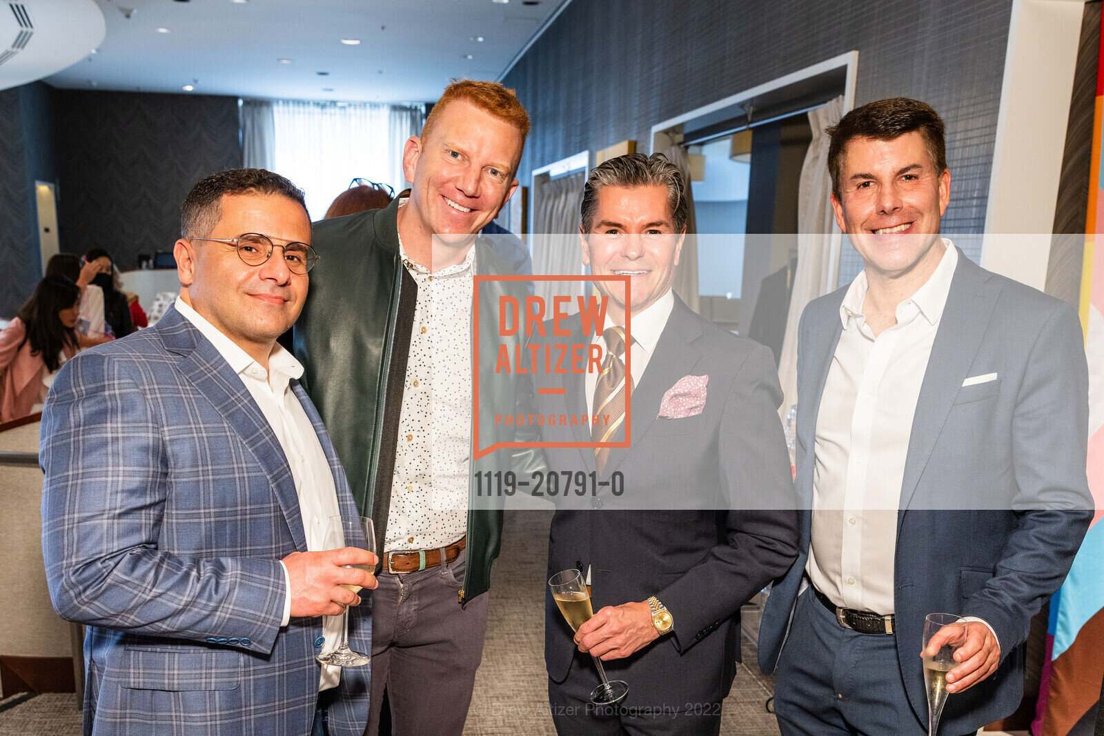 Sayan Gomel, Tim Beach, Chris Meza, John Maull, The Battery x Neiman Marcus Pride 2022, Neiman Marcus, The Rotunda, June 30th, 2022, Photo #1119-20791-0 Sayan Gomel, Tim Beach, Chris Meza, John Maull, Photo #1119-20791-0