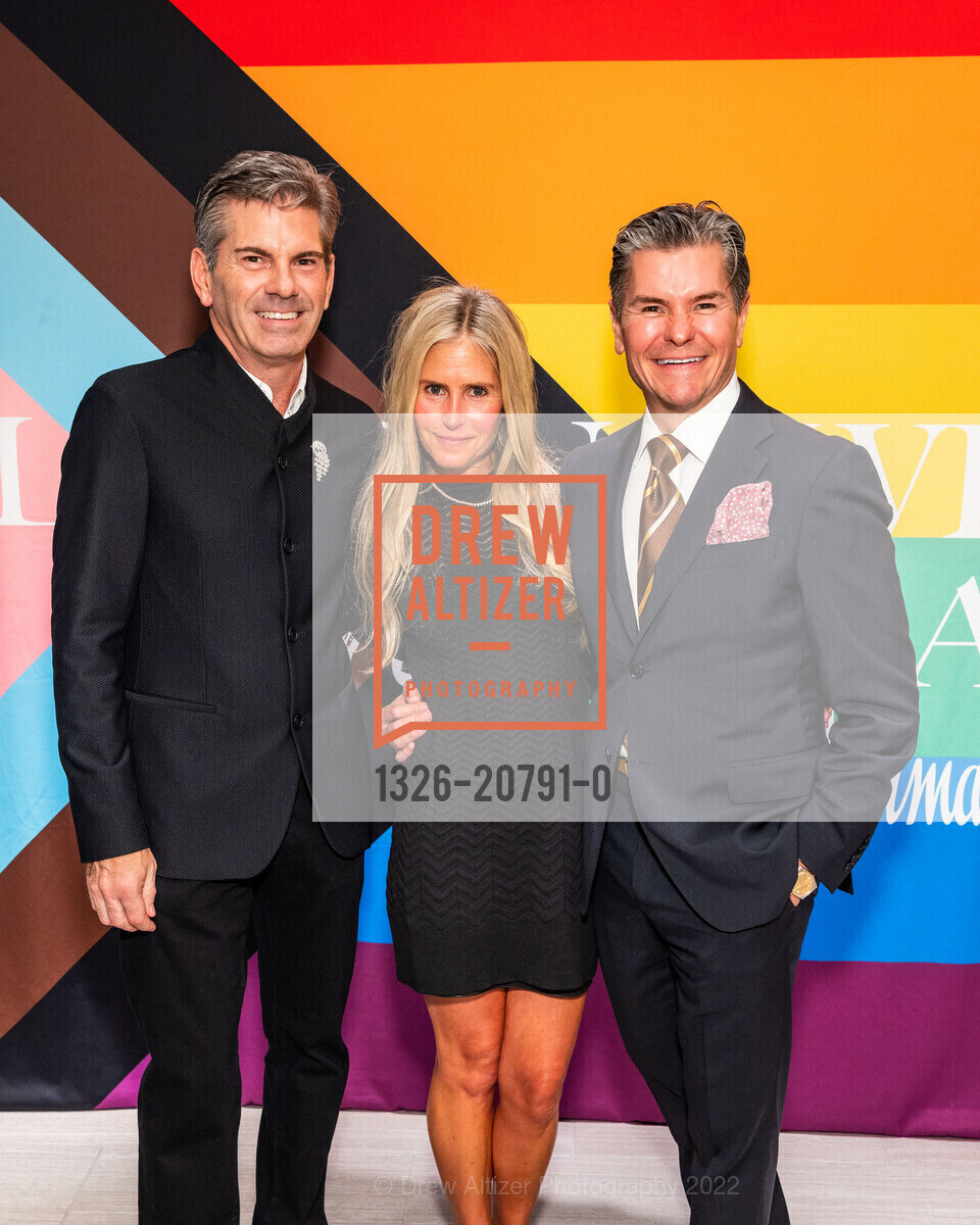 Patrick Brown, Linda Hughes, Chris Meza, The Battery x Neiman Marcus Pride 2022, Neiman Marcus, The Rotunda, June 30th, 2022, Photo #1326-20791-0 Patrick Brown, Linda Hughes, Chris Meza, Photo #1326-20791-0