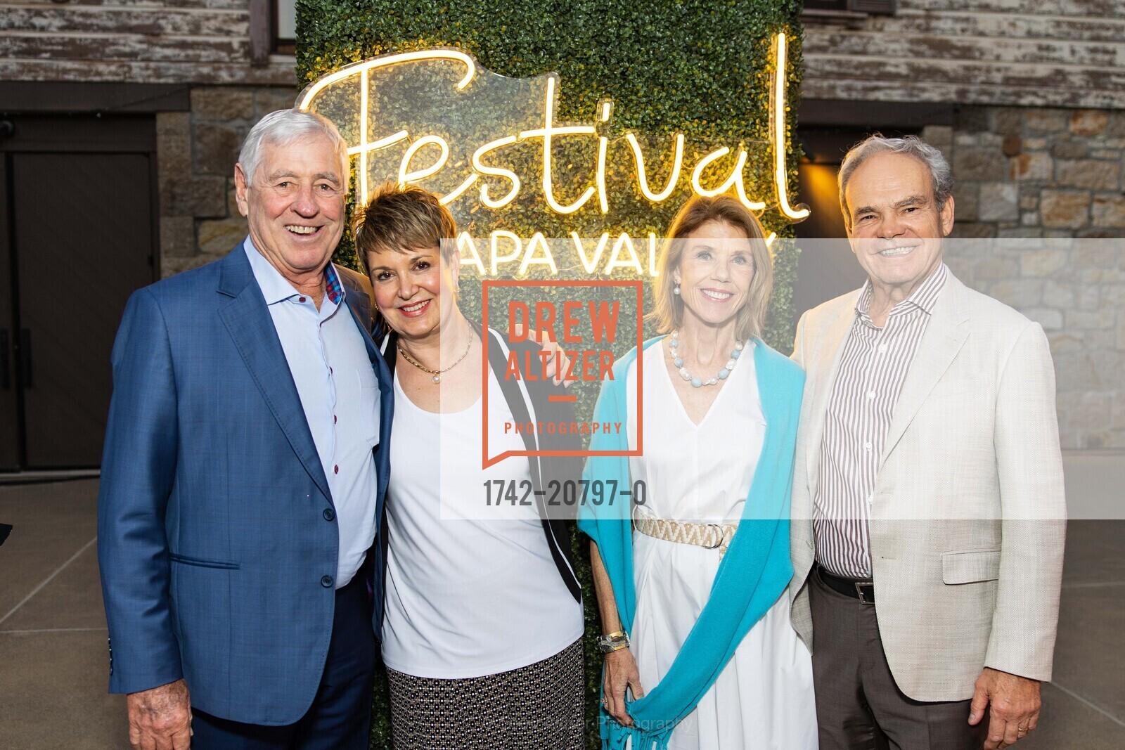 Dennis O'Rourke, Elizabeth O'Rourke, Kay Fike, Steve Fike, Opening Night Festival Napa Valley at Charle's Krug Winery, Charles Krug Winery, Photo #1742-20797-0 Dennis O'Rourke, Elizabeth O'Rourke, Kay Fike, Steve Fike, Photo #1742-20797-0