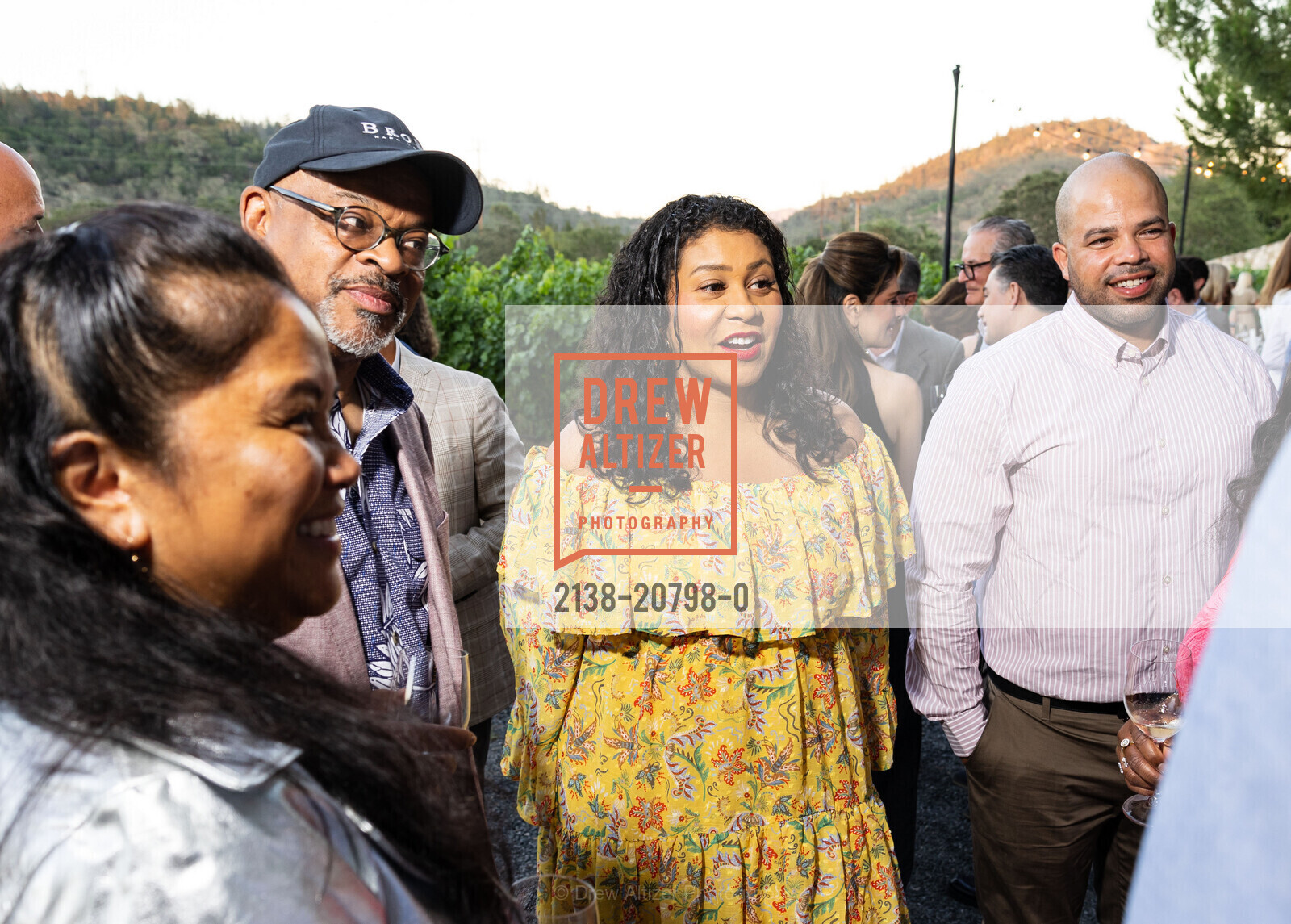 Hydra Mendoza, Eric McDonnell, London Breed, Dustin Sharpe, Festival Napa Valley an Evening at CIA Coppia and Quintessa Winery, Napa Valley, Photo #2138-20798-0 Hydra Mendoza, Eric McDonnell, London Breed, Dustin Sharpe, Photo #2138-20798-0