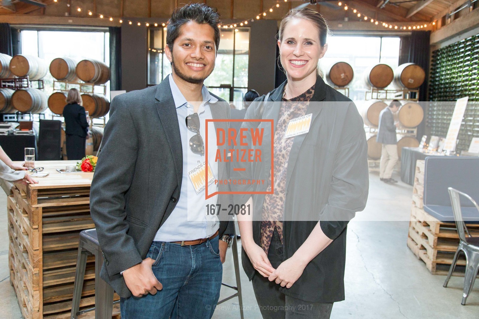 Prateek Temkar, Erin Keller, 2nd Annual Uncorked with Friends of Larkin Street 2017, Tank18. 1345 Howard St. SF, California 94103, April 27th, 2017, Photo #167-2081 Prateek Temkar, Erin Keller, Photo #167-2081