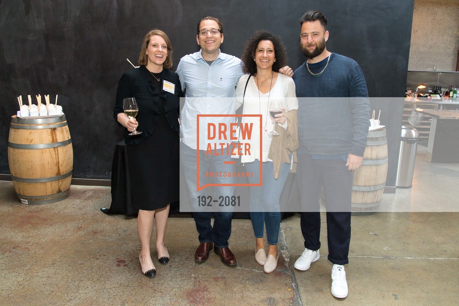 Allison Wysocki, Zachary Kushel, Isaac Muwaswes, Maya Bibi, 2nd Annual Uncorked with Friends of Larkin Street 2017, Tank18. 1345 Howard St. SF, California 94103, April 27th, 2017, Photo #192-2081 Allison Wysocki, Zachary Kushel, Isaac Muwaswes, Maya Bibi, Photo #192-2081