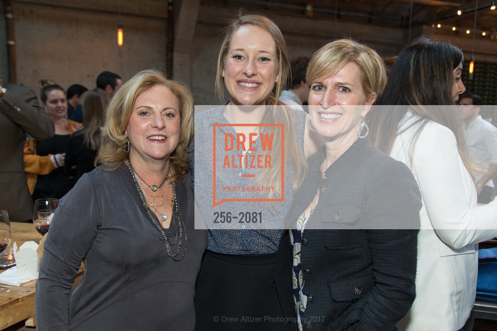 Carol Ann Barber, Sonia Melinda, Laura Moran, 2nd Annual Uncorked with Friends of Larkin Street 2017, Tank18. 1345 Howard St. SF, California 94103, April 27th, 2017, Photo #256-2081 Carol Ann Barber, Sonia Melinda, Laura Moran, Photo #256-2081