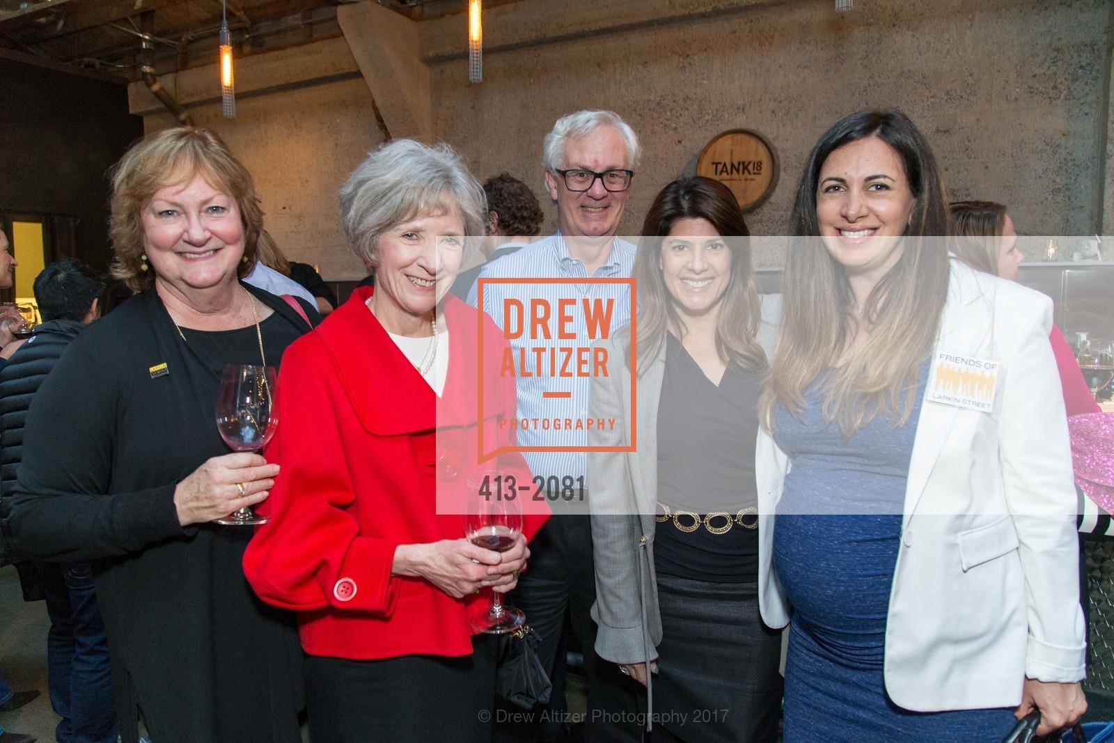 Laura Powell, Eleanor Tappe, Valerie Kushel, 2nd Annual Uncorked with Friends of Larkin Street 2017, Tank18. 1345 Howard St. SF, California 94103, April 27th, 2017, Photo #413-2081 Laura Powell, Eleanor Tappe, Valerie Kushel, Photo #413-2081