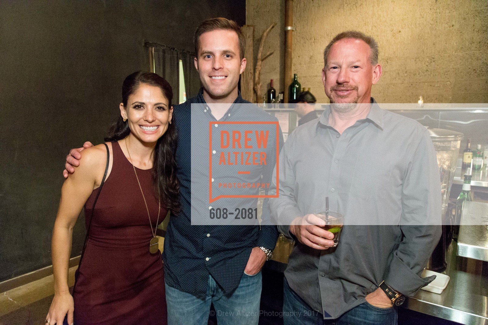 Ina Punzi, Garrett Bates, Neal Margulis, 2nd Annual Uncorked with Friends of Larkin Street 2017, Tank18. 1345 Howard St. SF, California 94103, April 27th, 2017, Photo #608-2081 Ina Punzi, Garrett Bates, Neal Margulis, Photo #608-2081