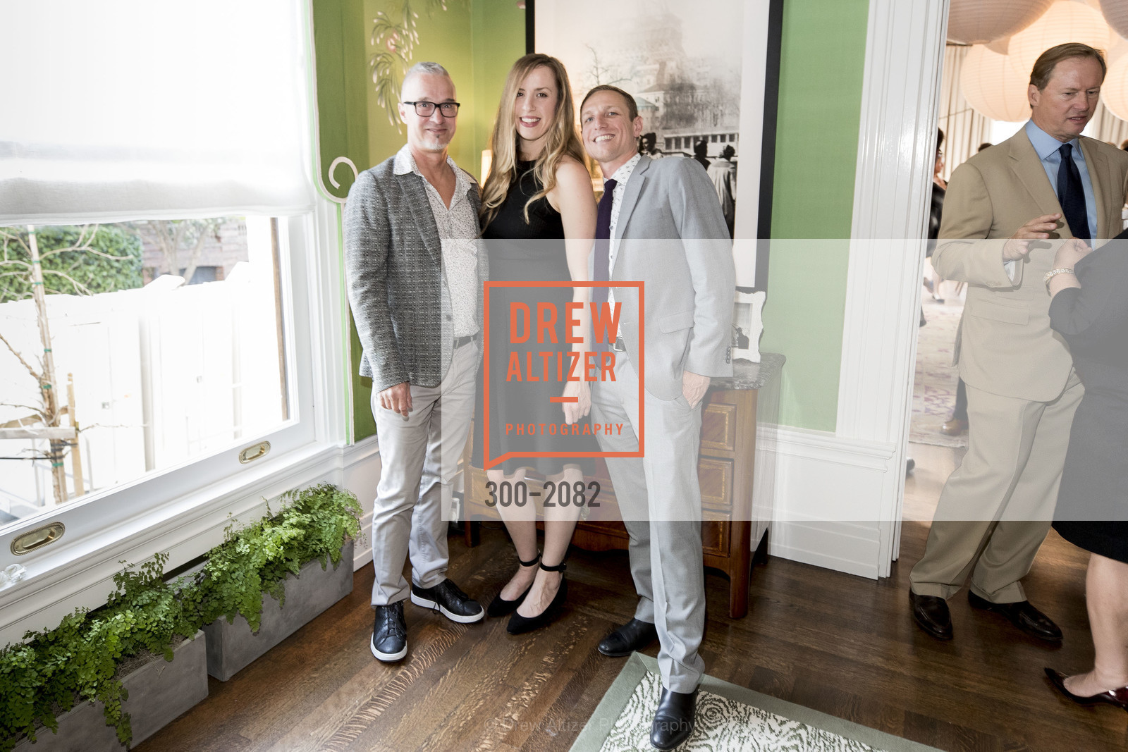 Willem Rache, Laura Webb, Chris Adams, SF Decorator Showcase Preview Gala 2017, Private Residence, April 28th, 2017, Photo #300-2082 Willem Rache, Laura Webb, Chris Adams, Photo #300-2082