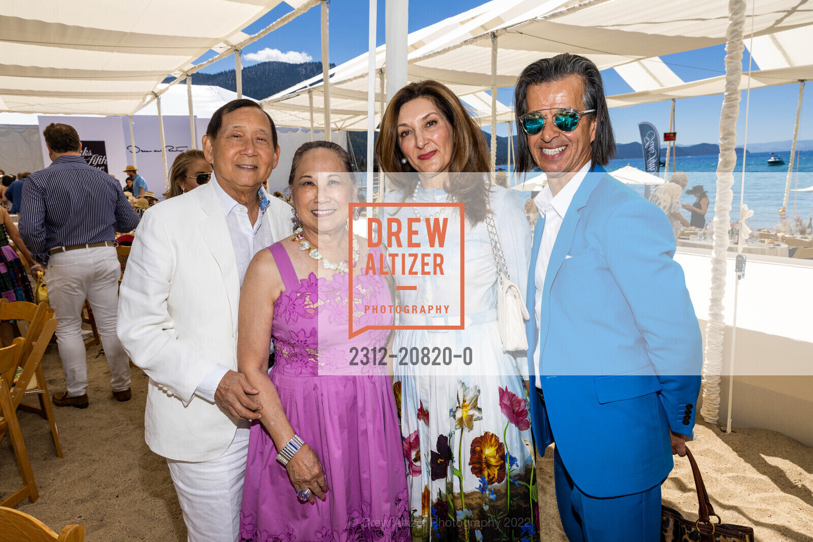 Tony Yeung, Eileen Yeung, Armity Simon, Gustavo Tabares, Saks Fifth Avenue x Oscar De La Renta fashion show Benefitting The League to Save Lake Tahoe, Lake Tahoe, August 6th, 2022, Photo #2312-20820-0 Tony Yeung, Eileen Yeung, Armity Simon, Gustavo Tabares, Photo #2312-20820-0