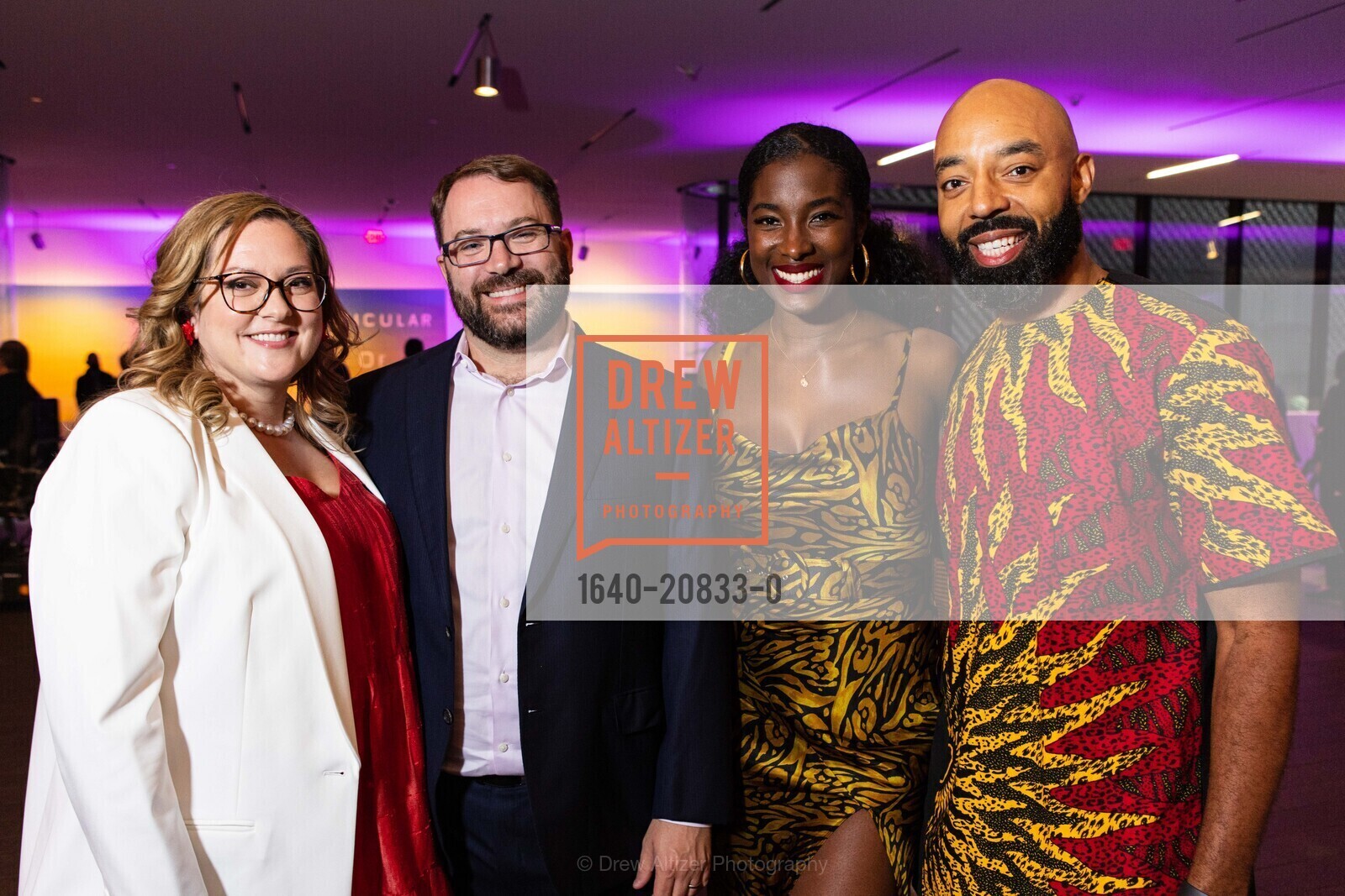 Rebecca Reeve Henderson, Cal Henderson, Safiya Jihan Adams, Bakari Adams, FAMSF Ramses Donor Opening Night 2022, DeYoung Museum. 50 Hagiwara Tea Garden Dr, San Francisco, CA 94118, Photo #1640-20833-0 Rebecca Reeve Henderson, Cal Henderson, Safiya Jihan Adams, Bakari Adams, Photo #1640-20833-0