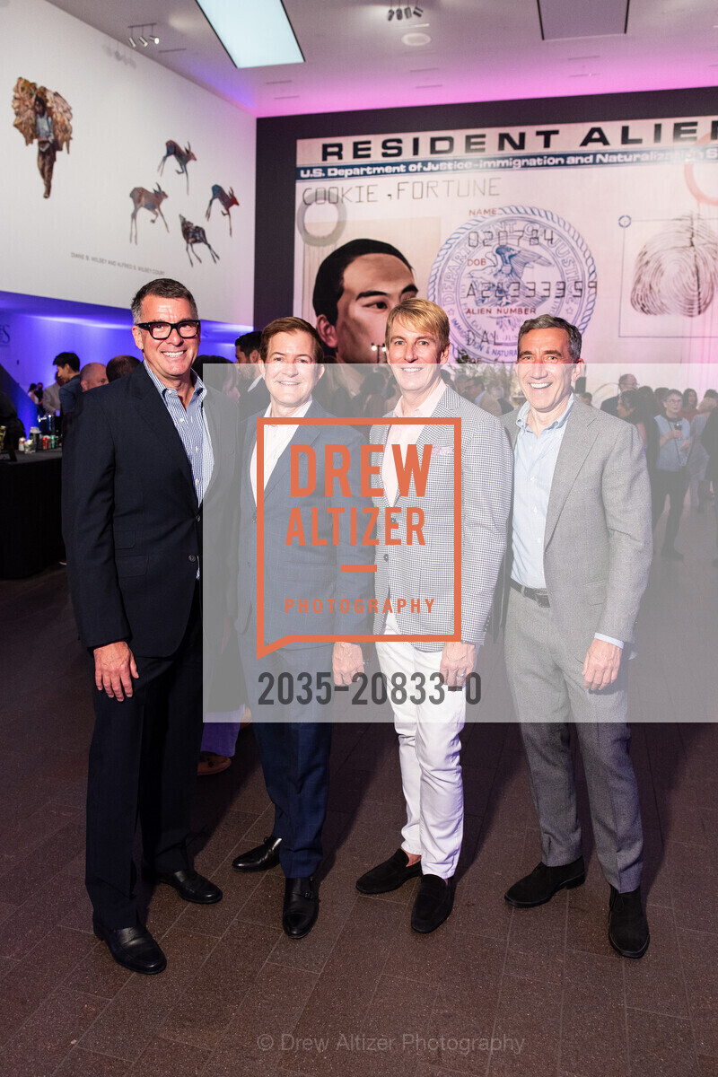 David Fraze, Trent Norris, Jack Calhoun, Gary Loeb, FAMSF Ramses Donor Opening Night 2022, DeYoung Museum. 50 Hagiwara Tea Garden Dr, San Francisco, CA 94118, Photo #2035-20833-0 David Fraze, Trent Norris, Jack Calhoun, Gary Loeb, Photo #2035-20833-0