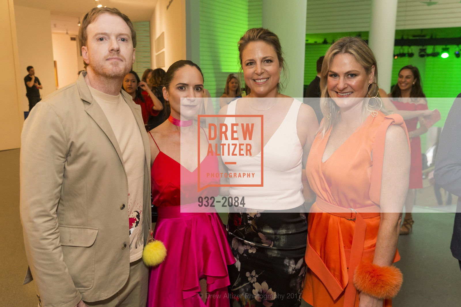 John Stewart Little, Courtney Dallaire, Genevieve Ferguson, Kim Anstatt Morton, SFMOMA Birthday Bash, SFMOMA. 151 Third St, April 26th, 2017, Photo #932-2084 John Stewart Little, Courtney Dallaire, Genevieve Ferguson, Kim Anstatt Morton, Photo #932-2084