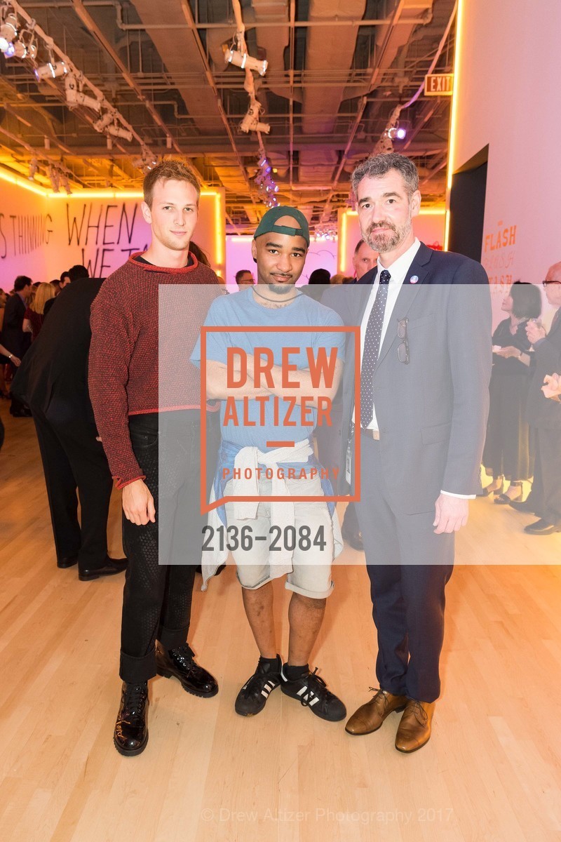 Patrick Malago, Jacobly Satterwhite, Frank Spigal, SFMOMA Birthday Bash, SFMOMA. 151 Third St, April 26th, 2017, Photo #2136-2084 Patrick Malago, Jacobly Satterwhite, Frank Spigal, Photo #2136-2084