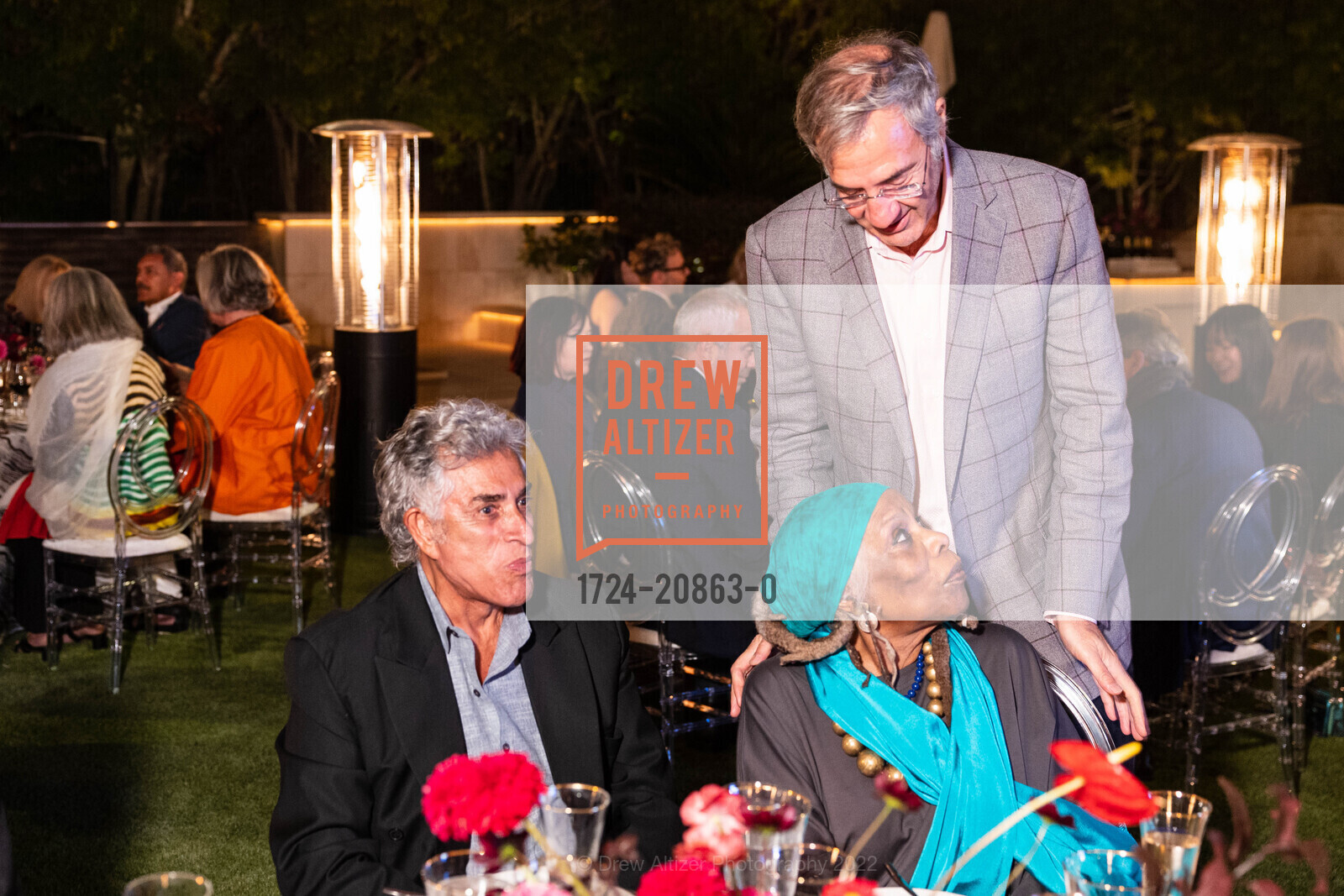 Patricio Moreno Toro, Mary Lovelace O'Neal, Fred Giuffrida, SFMOMA Director's Welcome Dinner hosted by Komal Shah, private residence. private residence, September 15th, 2022, Photo #1724-20863-0 Patricio Moreno Toro, Mary Lovelace O'Neal, Fred Giuffrida, Photo #1724-20863-0