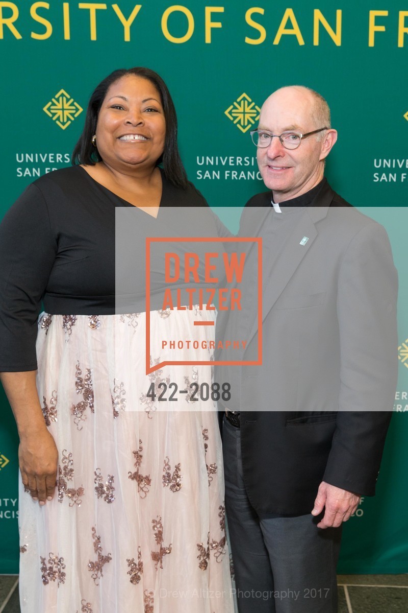 Altalida Miller, Paul Fitzgerald, USF California Prize Dinner, University of San Francisco. 2130 Fulton Street, April 27th, 2017, Photo #422-2088 Altalida Miller, Paul Fitzgerald, Photo #422-2088