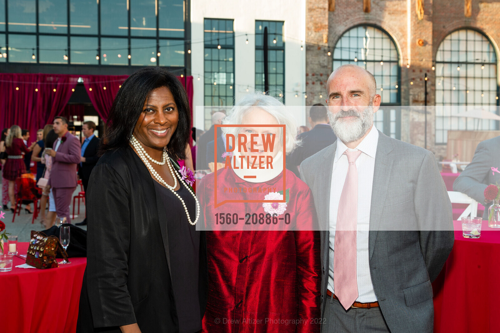 Lateefah Baxter, Louise Mozingo, Cameron Baxter, Party for The Parks 2022, Pier 70. 20th street, 901 Illinois St, San Francisco, CA 94107, September 24th, 2022, Photo #1560-20886-0 Lateefah Baxter, Louise Mozingo, Cameron Baxter, Photo #1560-20886-0