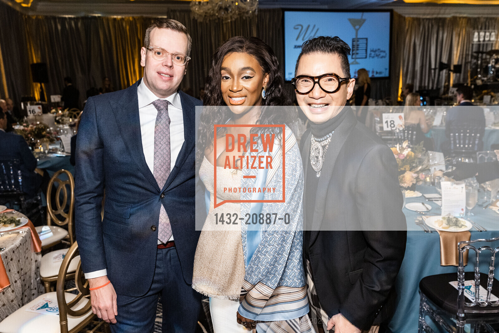 Rick Lamerichs, Melody Flynn, Lorence Manansala, JDRF’s Annual Hope Gala 2022, The Ritz Carlton. 600 Stockton St, San Francisco, CA 94108 US, September 24th, 2022, Photo #1432-20887-0 Rick Lamerichs, Melody Flynn, Lorence Manansala, Photo #1432-20887-0