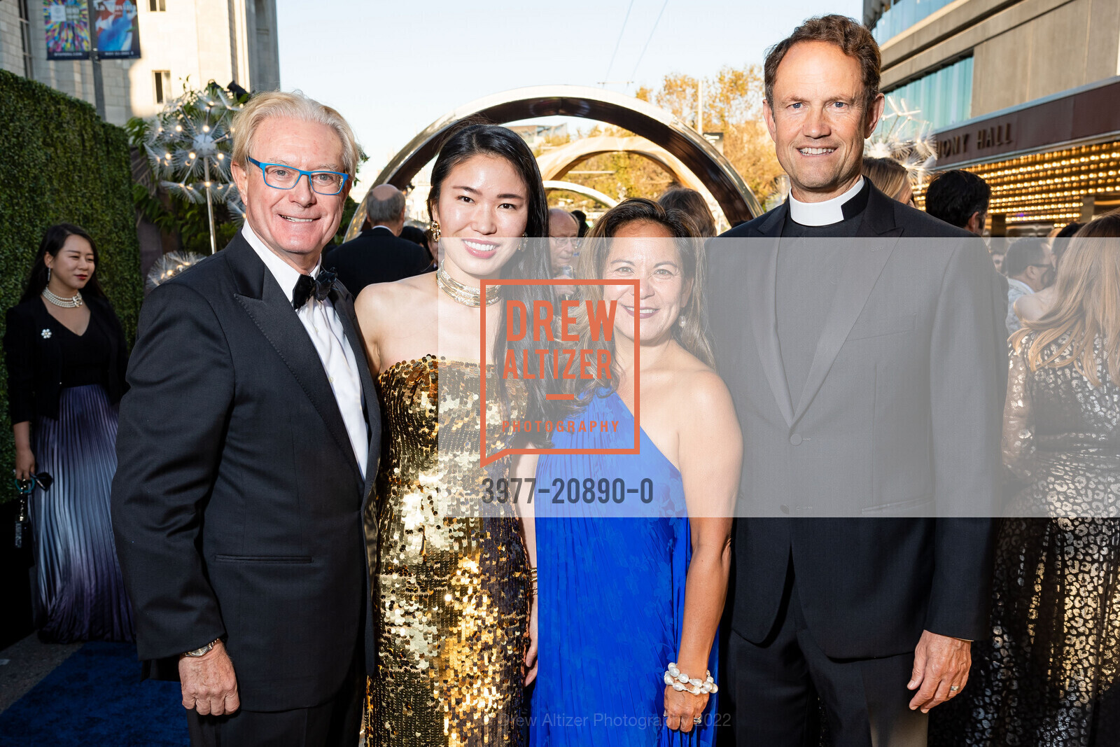 Sandy Miller, Ella Qing Hou, Heidi Ho, Malcolm Clemens Young, San Francisco Symphony's Opening Night Gala 2022, San Francisco Symphony, September 23rd, 2022, Photo #3977-20890-0 Sandy Miller, Ella Qing Hou, Heidi Ho, Malcolm Clemens Young, Photo #3977-20890-0