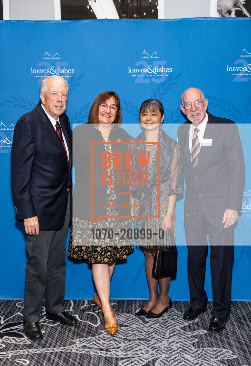Brian Cahill, Donna Cahill, Jilma Meneses, Nicholas Andrade, Catholic Charities Loaves and Fishes Gala 2022, The Ritz Carlton. 600 Stockton St, SF, CA 94108 US, September 30th, 2022, Photo #1070-20899-0 Brian Cahill, Donna Cahill, Jilma Meneses, Nicholas Andrade, Photo #1070-20899-0