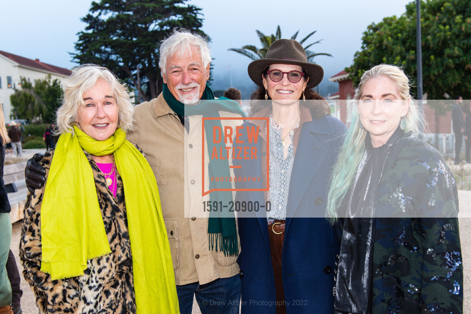 Susie Tompkins Buell, Mark Buell, Randi Fisher, Cheryl Haines, Trails Forever Gala, Presidio Tunnel Tops. 210 Lincoln Blvd, SF, CA 94129, September 30th, 2022, Photo #1591-20900-0 Susie Tompkins Buell, Mark Buell, Randi Fisher, Cheryl Haines, Photo #1591-20900-0