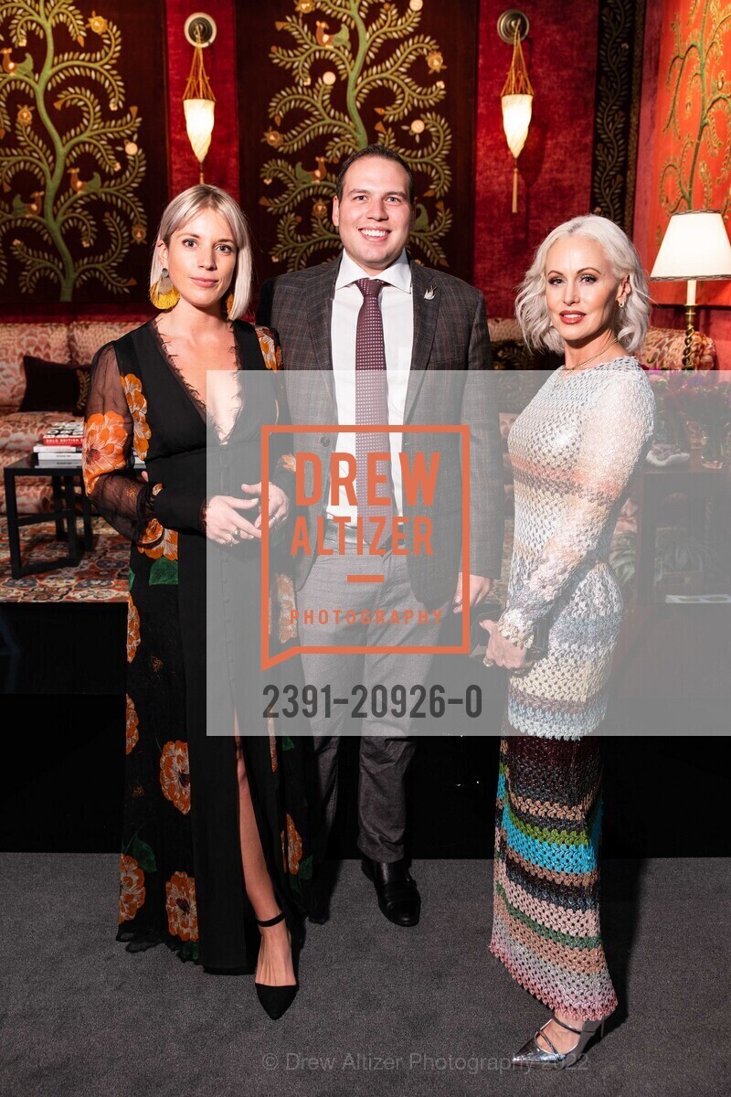 Katarina Haug, Conner Kashyap, Holly Hollenbeck, The San Francisco Fall Show Opening Night Gala 2022, Festival Pavilion. 38 Fort Mason, SF, CA 94123 US, October 12th, 2022, Photo #2391-20926-0 Katarina Haug, Conner Kashyap, Holly Hollenbeck, Photo #2391-20926-0