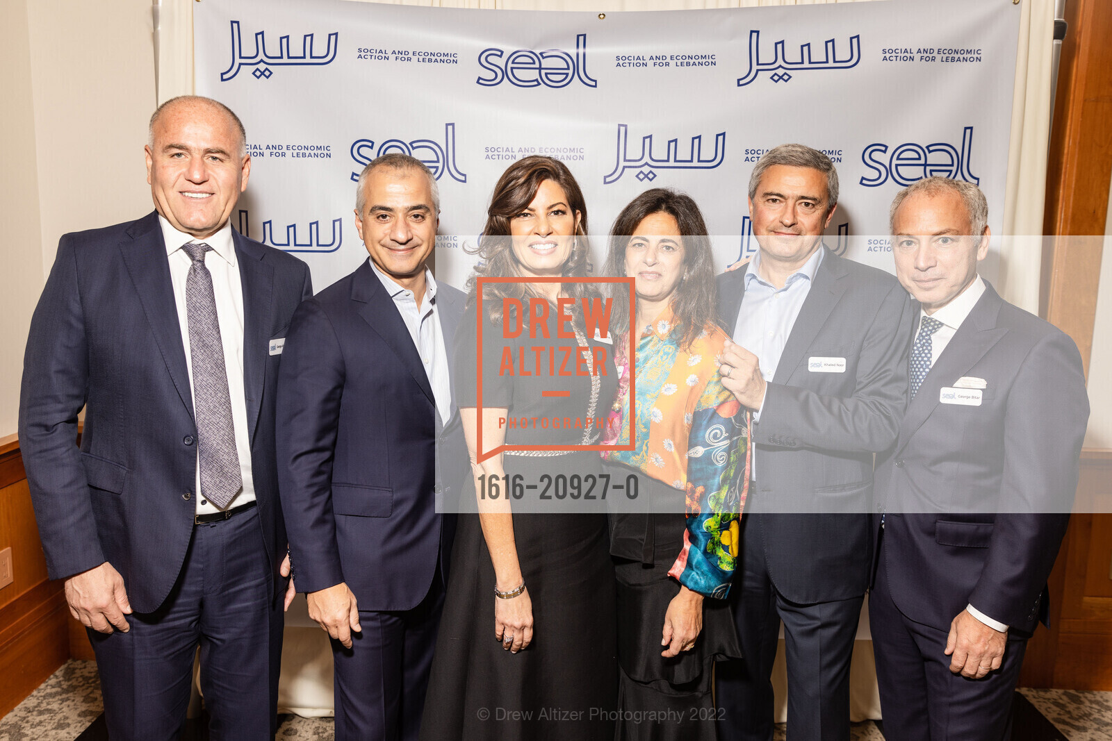 George Altirs, Habib Kairouz, Rula Tamer, Joumana Tager, Khaled Nasr, George Bitar, SEAL Benefit for Social and Economic Action for Lebanon Benefit Event, Sharon Heights. menlo park, October 12th, 2022, Photo #1616-20927-0 George Altirs, Habib Kairouz, Rula Tamer, Joumana Tager, Khaled Nasr, George Bitar, Photo #1616-20927-0