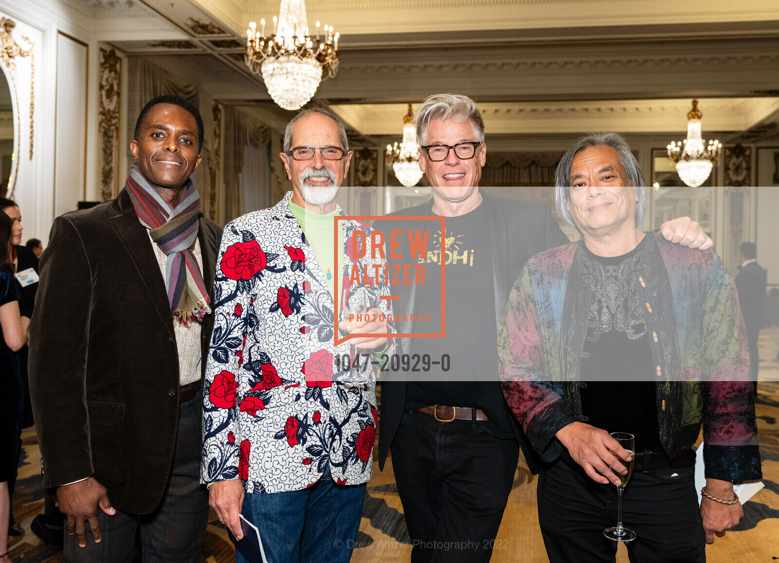 Marc Vincent, Harry Breaux, Gregg Carson, Vince Crisostomo, Shanti Project Compassion is Universal 2022 for Shanti Project Compassion is Universal 2022, Palace Hotel. 2 New Montgomery St, SF, CA 94105 US, October 13th, 2022, Photo #1047-20929-0 Marc Vincent, Harry Breaux, Gregg Carson, Vince Crisostomo, Photo #1047-20929-0