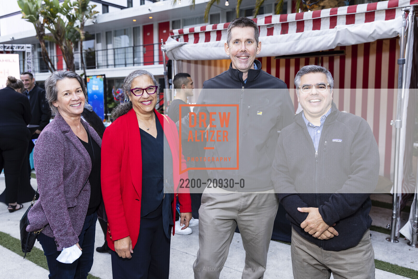 Sage Kelly, Lolene Mitchell, Will Rogan, Rob Noravian, TNDC's Annual Pool Toss 2022, Phoenix Hotel. 601 Eddy St, SF, CA 94109 US, October 13th, 2022, Photo #2200-20930-0 Sage Kelly, Lolene Mitchell, Will Rogan, Rob Noravian, Photo #2200-20930-0