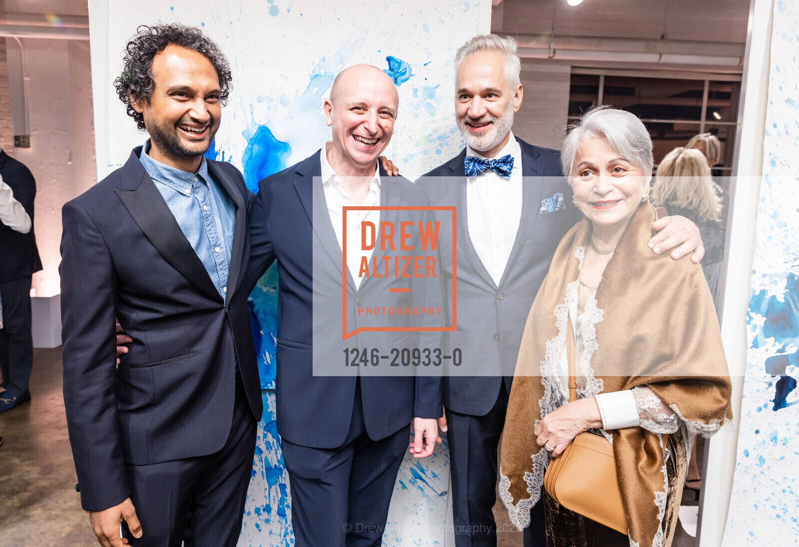 Nimai Bhatt, Nick Demos, Michael Schoeller, Sandra Jordan, Kendall Wilkinson Design's 30th Anniversary Party, Arion Press Arion Press @ 1802 Hays Street, SF, CA 94129 US. 1802 Hays Street, SF, CA 94129 US, October 13th, 2022, Photo #1246-20933-0 Nimai Bhatt, Nick Demos, Michael Schoeller, Sandra Jordan, Photo #1246-20933-0