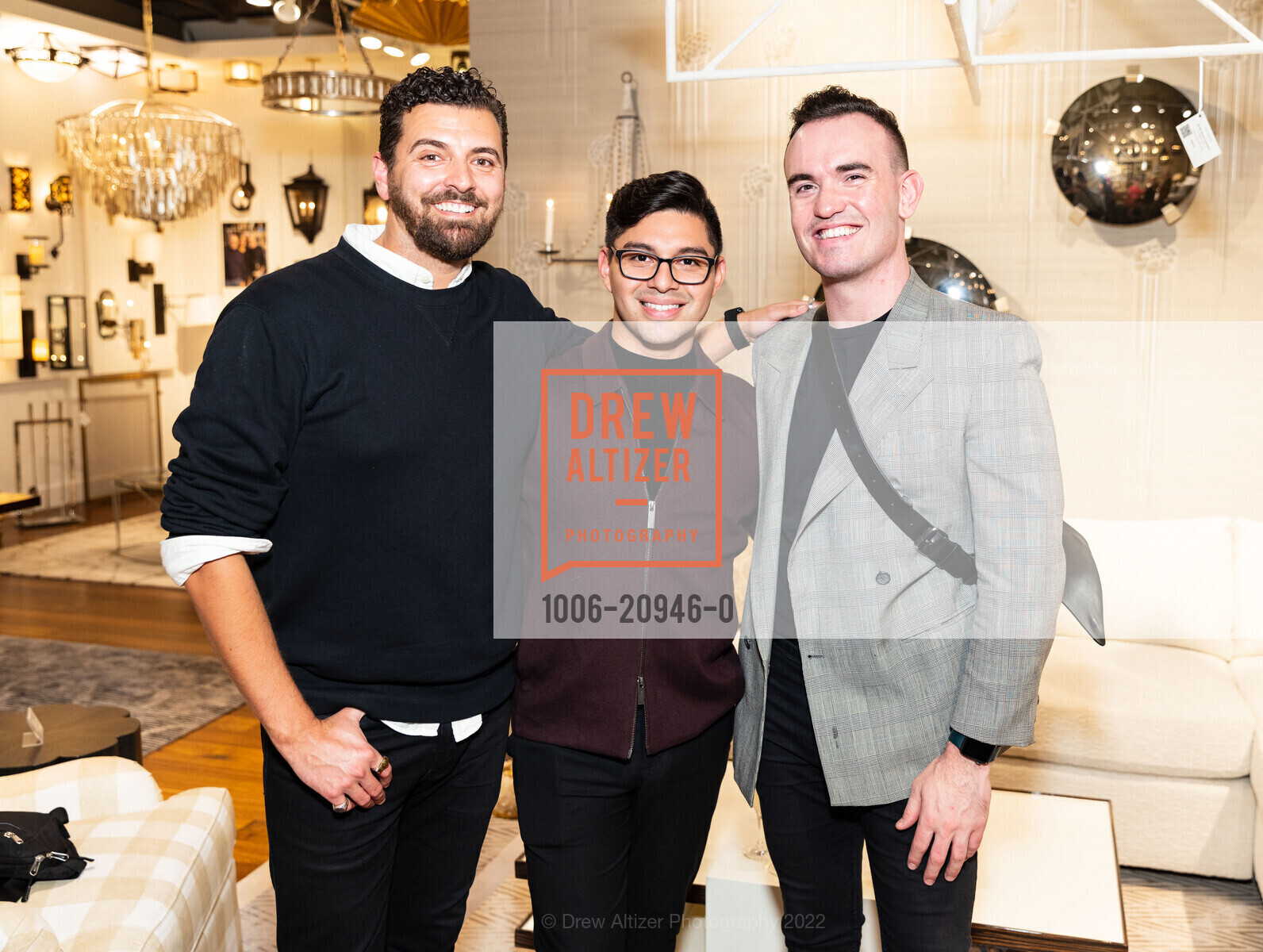 Ryan Tiscareno, Marlon Gutierrez, Brad Marsh, HEWN Meet The Makers Cocktail Party, Jeffrey Holt. 101 Henry Adams St, SF, CA 94103, October 18th, 2022, Photo #1006-20946-0 Ryan Tiscareno, Marlon Gutierrez, Brad Marsh, Photo #1006-20946-0