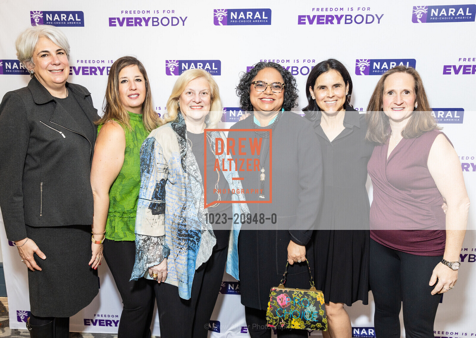 Ellen Winick Stross, Robyn Reiss, Susan Hyatt, Mini Timmaraju, Sarah Sands, Jennifer DiBrienza, NARAL Peninsula Power of Choice Luncheon, The Crowne Plaza Palo Alto. 4290 El Camino Real, October 20th, 2022, Photo #1023-20948-0 Ellen Winick Stross, Robyn Reiss, Susan Hyatt, Mini Timmaraju, Sarah Sands, Jennifer DiBrienza, Photo #1023-20948-0