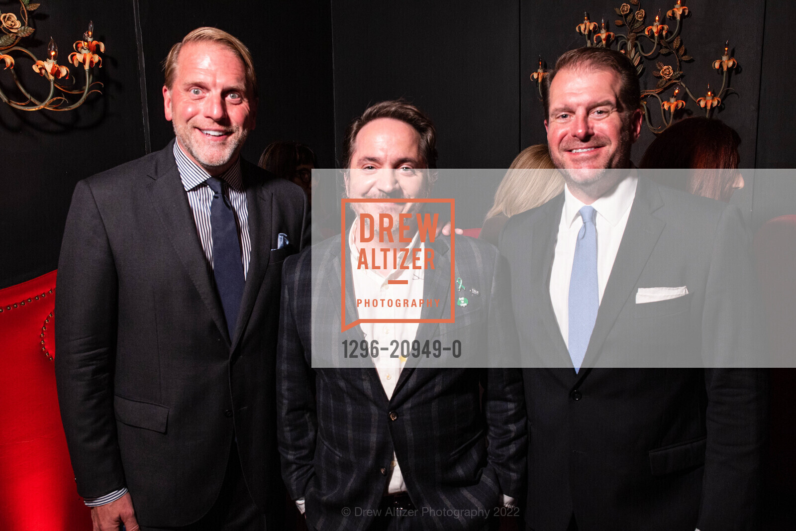 Scott Miller, Ben Falcone, Doug Piper, Bring Change To Mind's Revels & Revelations 10 Honoring Melissa McCarthy, Bimbo's 365 Club. 1025 Columbus Avenue, October 19th, 2022, Photo #1296-20949-0 Scott Miller, Ben Falcone, Doug Piper, Photo #1296-20949-0