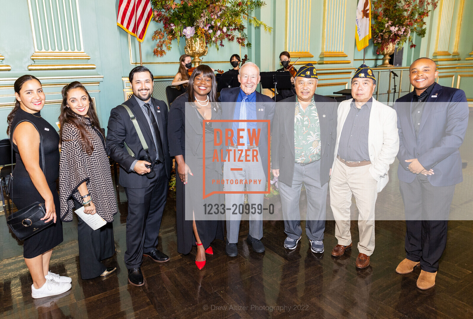 Courtney Ellington, Michael Myatt, Prince Jordan, San Francisco War Memorial’s 90th Anniversary Celebration, The Green Room. San francisco, October 23rd, 2022, Photo #1233-20959-0 Courtney Ellington, Michael Myatt, Prince Jordan, Photo #1233-20959-0