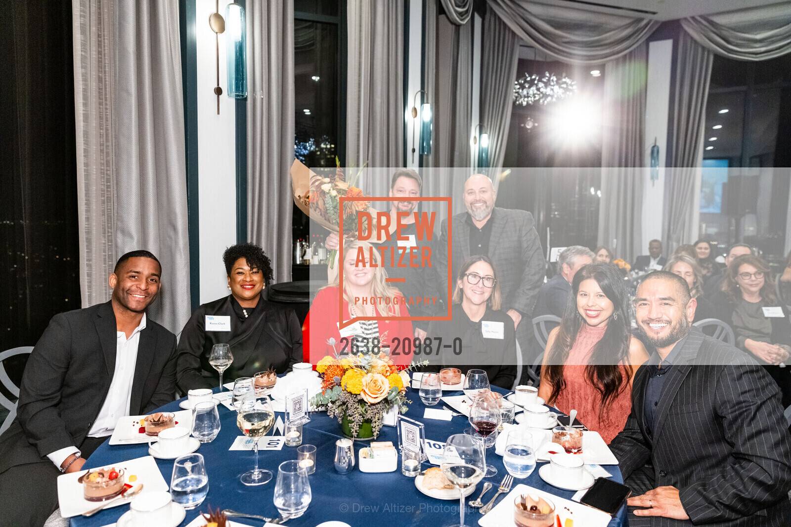 Wayne Bautista, Karen Clark, Katy Fitzsimmons, Joe Klocek, Alfredo Pedroza, Sally Haims, Erica Trejo, LOrenzo Cordova, St. Anthony's Leading the Way 2022, The Westin St. Francis San Francisco on Union Square - 32nd floor. 335 Powell St, SF, CA 94102 US, November 3rd, 2022, Photo #2638-20987-0 Wayne Bautista, Karen Clark, Katy Fitzsimmons, Joe Klocek, Alfredo Pedroza, Sally Haims, Erica Trejo, LOrenzo Cordova, Photo #2638-20987-0