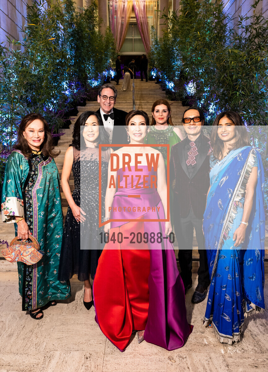 Martha Hertelendy, Salle Yoo, Fred Levin, Michelle Tai, Farah Makras, Francis Mill, Varsha Rao, Asian Art Museum Tiger Gala 2022, Asian Art Museum. 200 Larkin St, San Francisco, CA 94102, November 3rd, 2022, Photo #1040-20988-0 Martha Hertelendy, Salle Yoo, Fred Levin, Michelle Tai, Farah Makras, Francis Mill, Varsha Rao, Photo #1040-20988-0