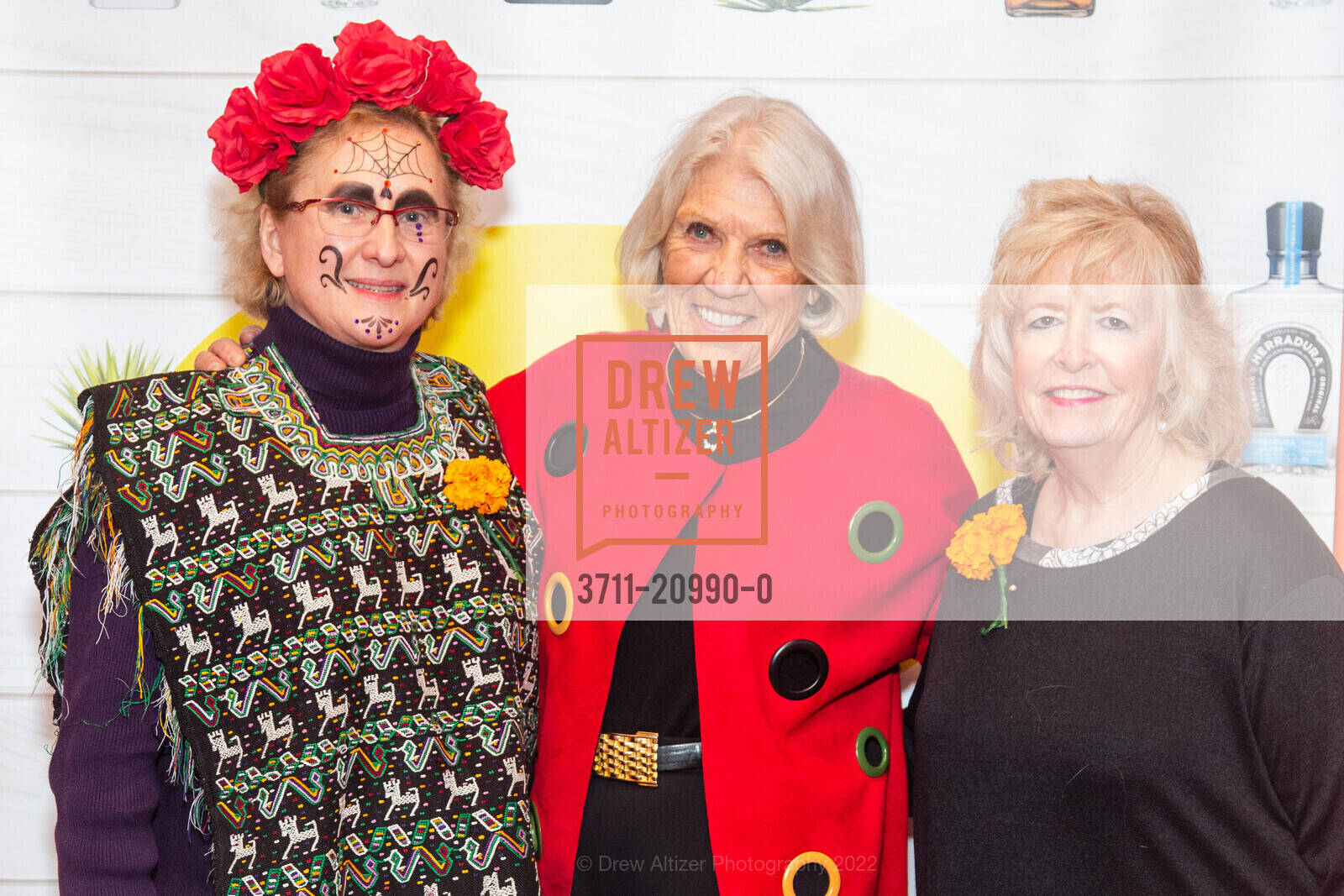 Marty Tunnell, Barbara Johnson, Kathy Paul, SF Symphony Dia de los Muertos 2022, Louise M. Davies Symphony Hall. 201 Van Ness Ave, SF, CA 94102 US, November 5th, 2022, Photo #3711-20990-0 Marty Tunnell, Barbara Johnson, Kathy Paul, Photo #3711-20990-0