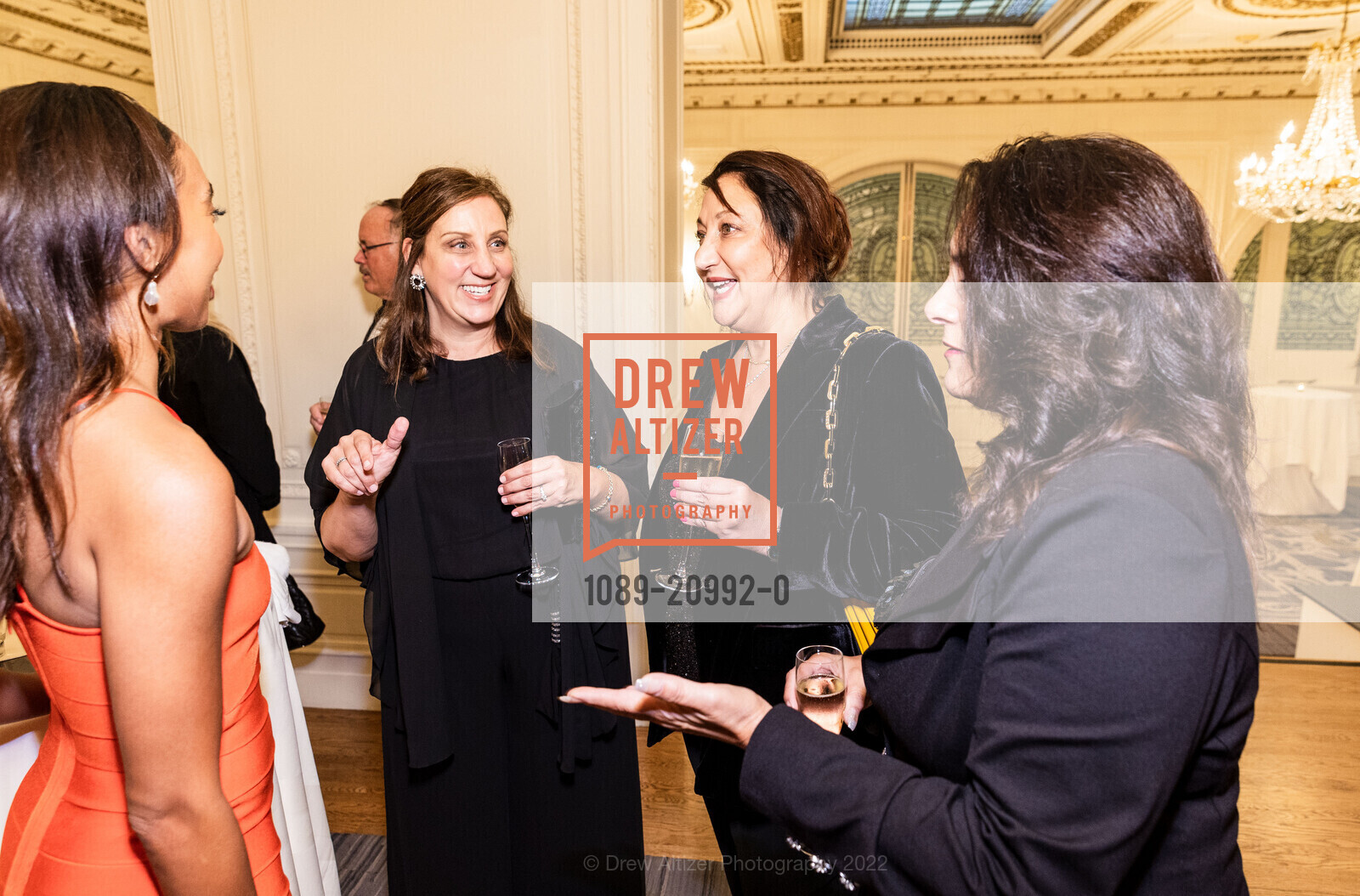 Constance Stamatiou, Tedi Vriheas, Amy Nichols, Sheri McCormick, Hellenic Charity Ball 2022, The Palace Hotel, a Luxury Collection Hotel. 2 New Montgomery St, SF, CA 94105 US, November 5th, 2022, Photo #1089-20992-0 Constance Stamatiou, Tedi Vriheas, Amy Nichols, Sheri McCormick, Photo #1089-20992-0