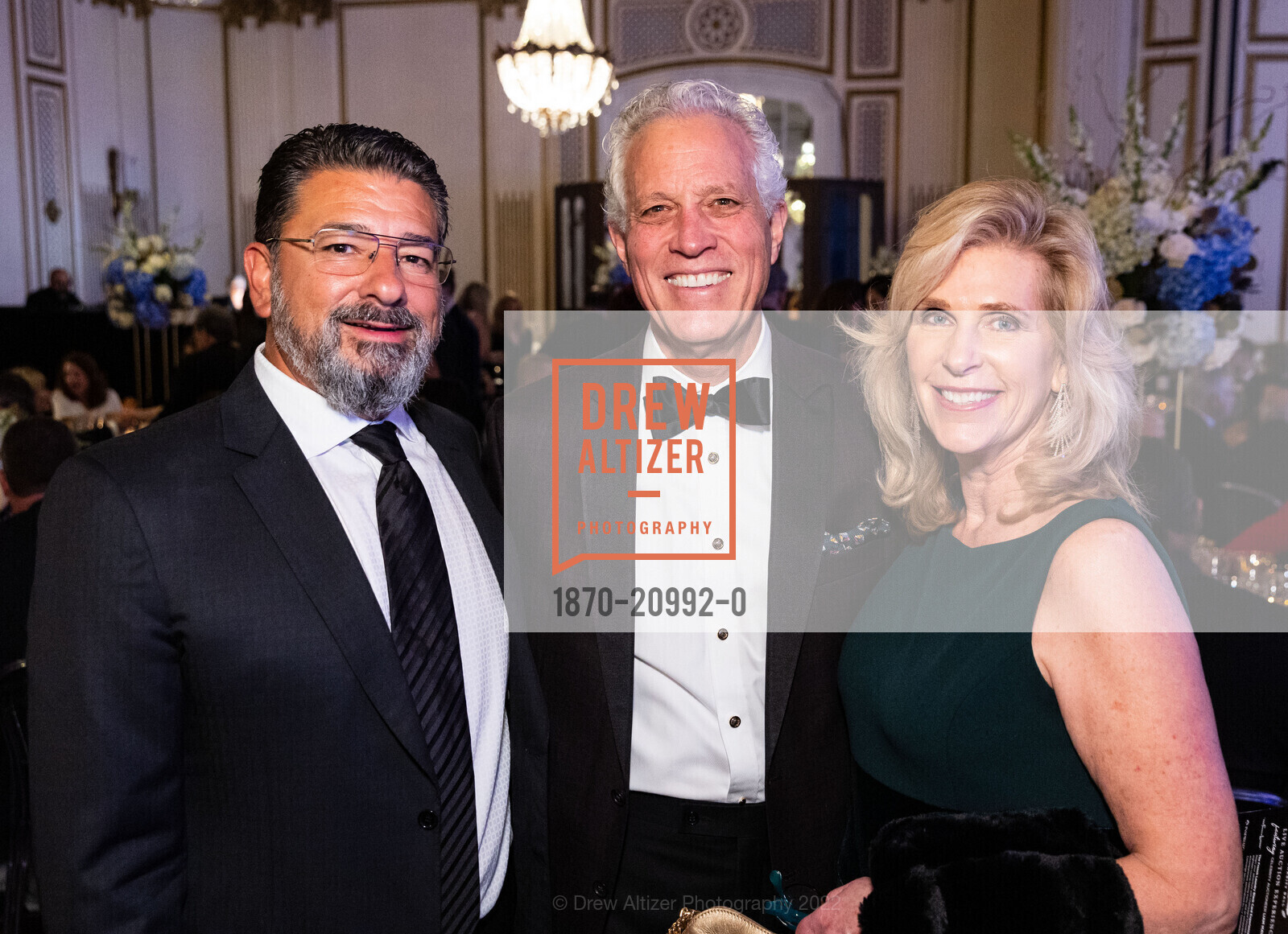 Demetri Theo, Michael Glafkides, Melinda Glafkides, Hellenic Charity Ball 2022, The Palace Hotel, a Luxury Collection Hotel. 2 New Montgomery St, SF, CA 94105 US, November 5th, 2022, Photo #1870-20992-0 Demetri Theo, Michael Glafkides, Melinda Glafkides, Photo #1870-20992-0