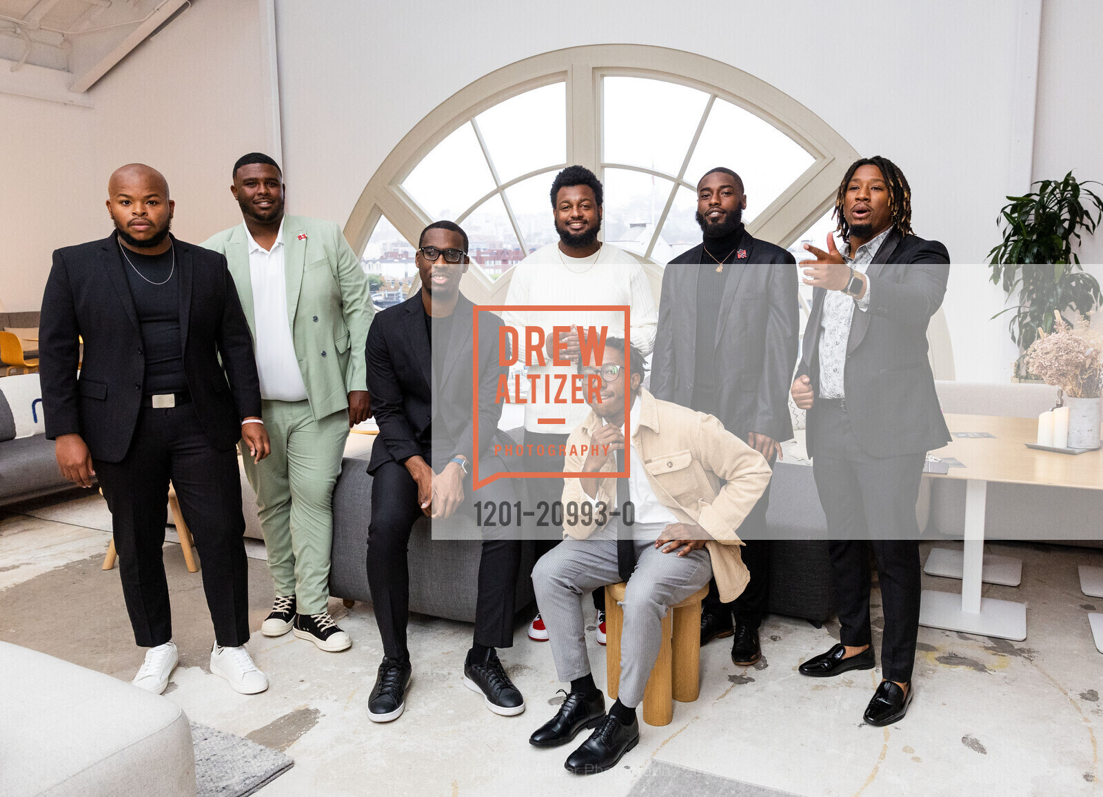 Shawn Vanderpool, Shyheim Benton, Jalen Jarson, Kameron Corprew, Taliv Coffield, Gerrard Watts, Codion Isom, Urban Ed Gala, SHACK15. SF, CA 94111 US, November 5th, 2022, Photo #1201-20993-0 Shawn Vanderpool, Shyheim Benton, Jalen Jarson, Kameron Corprew, Taliv Coffield, Gerrard Watts, Codion Isom, Photo #1201-20993-0