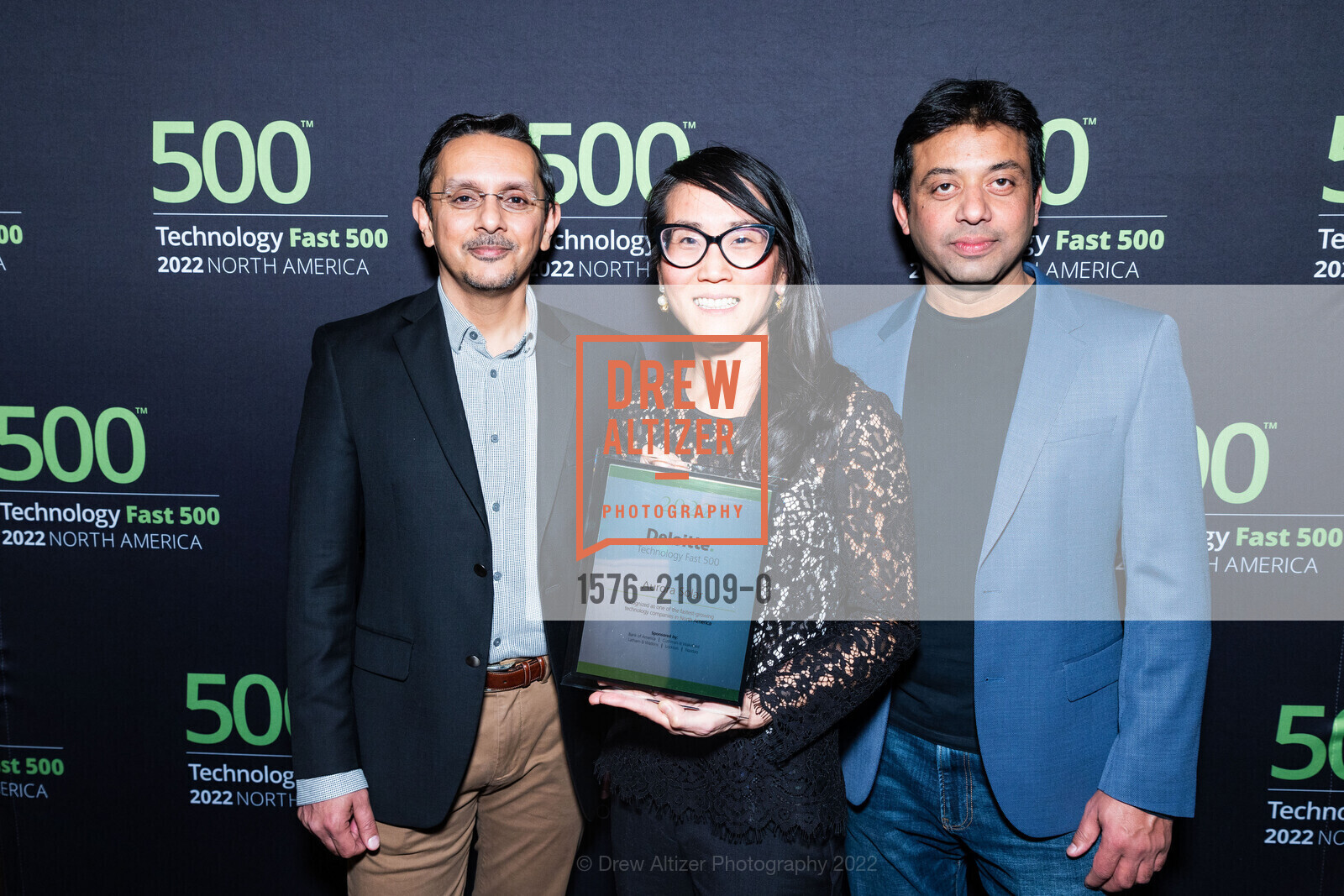 Rahul Pathak, Sarah Kim, Sudeep Deshpande, Deloitte Fast 500, Domenico Winery. 1697 Industrial Rd, San Carlos, CA 94070 US, November 15th, 2022, Photo #1576-21009-0 Rahul Pathak, Sarah Kim, Sudeep Deshpande, Photo #1576-21009-0