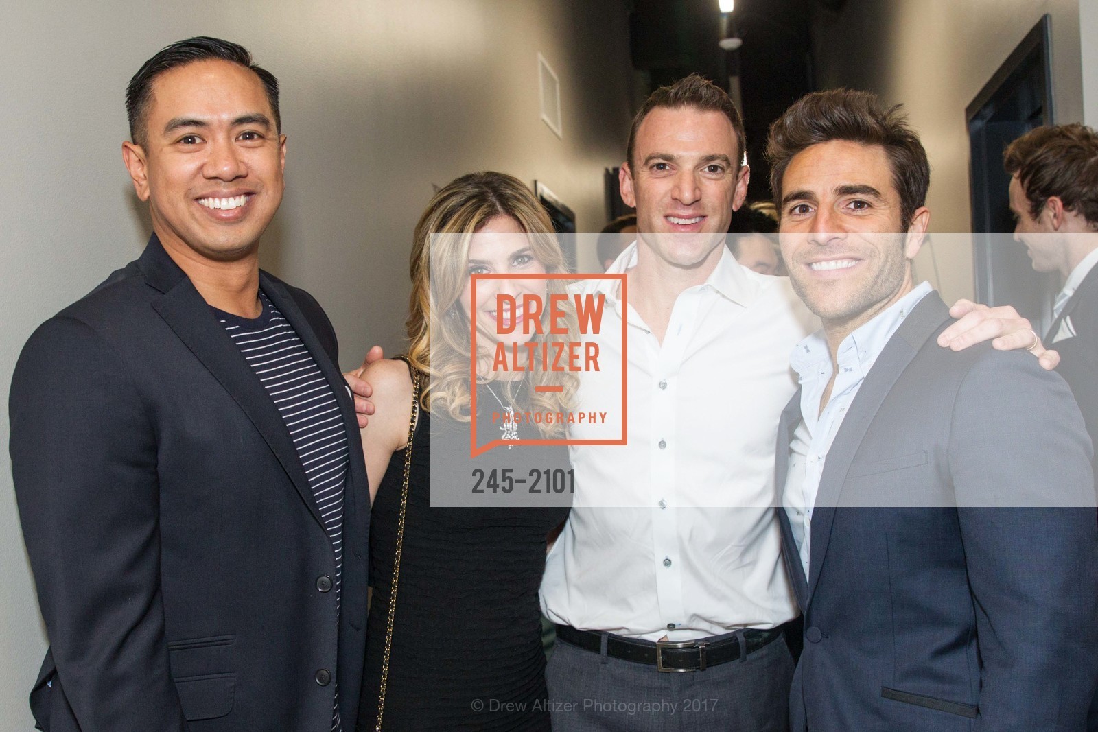 Justin Roja, Tara Shane, Adam Shane, Barry’s FiDi VIP Grand Opening Party, Barry's FIDI. 333 Bush Street, April 27th, 2017, Photo #245-2101 Justin Roja, Tara Shane, Adam Shane, Photo #245-2101