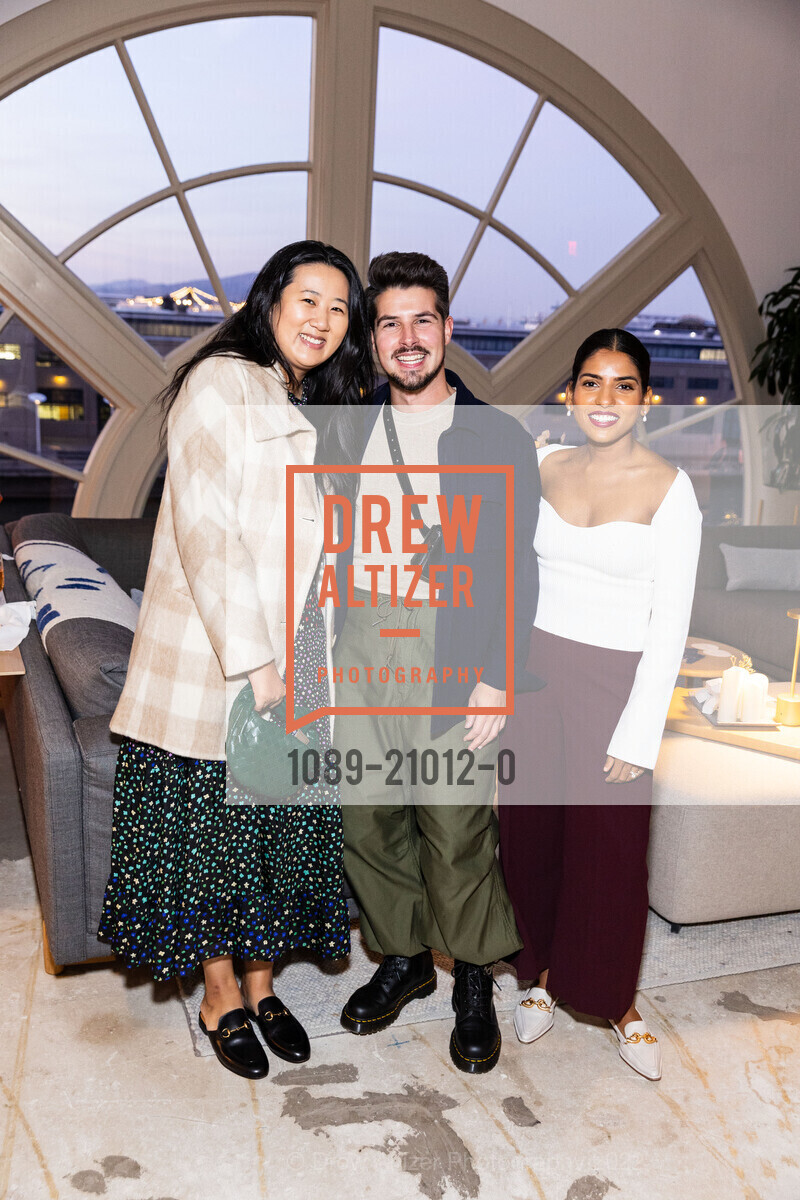 Stacy Chang, Jeffrey Gerson, Sajani Amarasiri, McMullen 15th Anniversary Party and Fashion Presentation, SHACK15. SHACK15 @ SF, CA 94111 US, November 17th, 2022, Photo #1089-21012-0 Stacy Chang, Jeffrey Gerson, Sajani Amarasiri, Photo #1089-21012-0