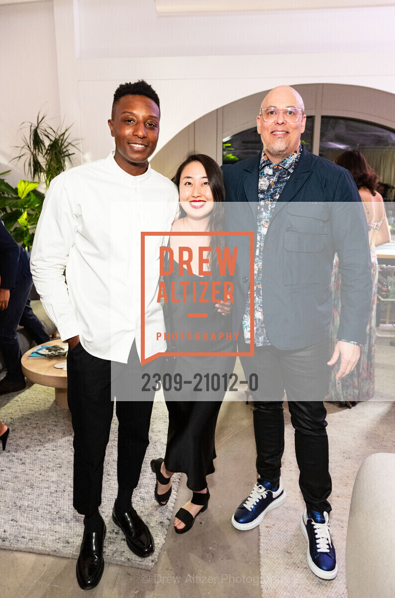 Earl Little, Katherine Chen, Morgan Sage Norman, McMullen 15th Anniversary Party and Fashion Presentation, SHACK15. SHACK15 @ SF, CA 94111 US, November 17th, 2022, Photo #2309-21012-0 Earl Little, Katherine Chen, Morgan Sage Norman, Photo #2309-21012-0