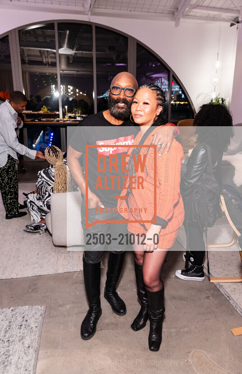 D'Wayne Wiggins, Dori Caminong, McMullen 15th Anniversary Party and Fashion Presentation, SHACK15. SHACK15 @ SF, CA 94111 US, November 17th, 2022, Photo #2503-21012-0 D'Wayne Wiggins, Dori Caminong, Photo #2503-21012-0