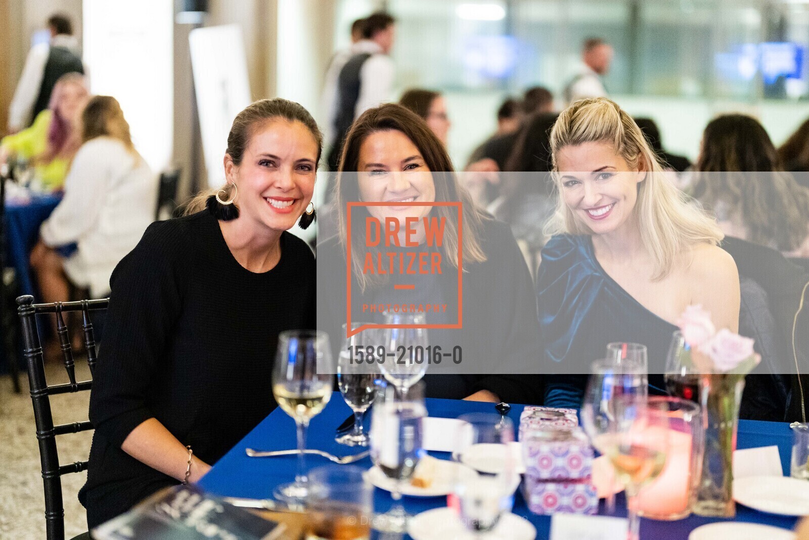 Megan Holden, Andrea Ach, Merredith Treaster, Representation Project's Flip The Script gala 2022, Ferry Building. SF, CA 94105 US, November 17th, 2022, Photo #1589-21016-0 Megan Holden, Andrea Ach, Merredith Treaster, Photo #1589-21016-0